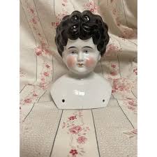 Nice antique big German china doll head 6 7/8". For Sale at Ruby Lane