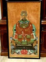 ORIGINAL H/PAINTED CHINESE KING? PAINTING FRAMED w/ GLASS | eBay