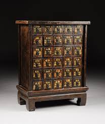 Sold at Auction: A CHINESE LACQUERED AND PAINTED WOOD APOTHECARY CABINET, 19TH CENTURY,