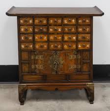 Lot - Korean Inlaid Wood Apothecary Chest, 25 x 25 1/2 x 9 in. (63.5 x 64.8 x 22.9 cm.)