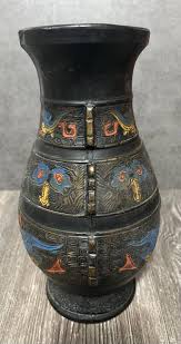 Vintage 1920s Tokanabe Black Textured Art Pottery Vase ...