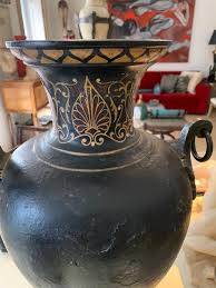 a Grand Tour Etruscan Cast Iron Painted Vase Urn For Sale at ...