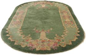 Antique Green Chinese Art Deco Oval Rug - 04'00 X 06'10 ...