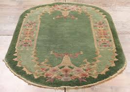 Antique Green Chinese Art Deco Oval Rug - 02'07 X 04'05 ...