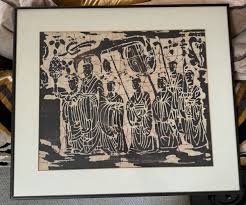 Vintage chinese batik painting “ A Treasure of Pei Wei ...