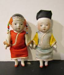 Vintage Miniature Asian Chinese Bisque Porcelain Boy & Girl ...
