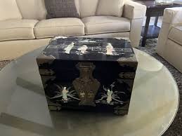 Chinese Embellished Black Lacquer Jewelry Box | eBay