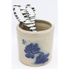 Vintage Farmhouse Salt Glazed Ceramic Pottery Planter | Chairish