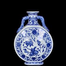Beautiful Chinese Hand Painting Blue&white Porcelain Flat ...