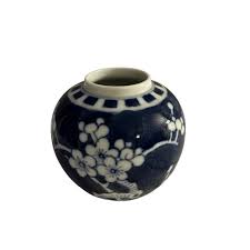 Vintage Blue & White Prunus Blossom Ginger Jar | Chairish
