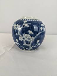 Antique Chinese Blue & White Porcelain Ginger Jar Vase ...