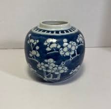 19th C Chinese Blue and White Prunus Hawthorn Porcelain ...