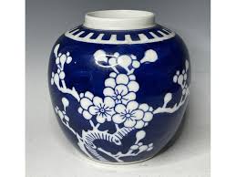 Antique Chinese 19th - 20th C. Porcelain Blue Prunus ...