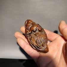 vintage wooden mini small fox figurine wood carving children ...