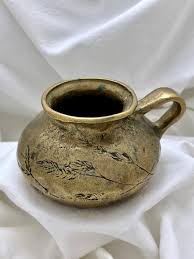 Brass Jug with Harvest Wheat Pattern – Handsome Objects