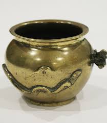 ANTIQUE JAPANESE ASIAN BRONZE DRAGON BOWL / CENSER INCENSE ...
