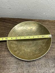 Vintage Chinese Dragon's Engraved Solid Brass Bowl ~10" Diameter | eBay