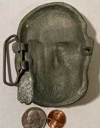 Vintage Metal Belt Buckle, Brass, Pirate Face, Eye Patch ...