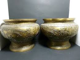 Pair of Chinese Old Bronze Nuture Enamel Landscape 9" H x 11" W Jar Rare 3101 | eBay