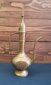 Vintage Engraved Brass Tea/coffee Pot - Etsy