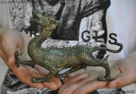 Old China bronze Feng Shui auspicious Dragon Loong Dragons ...