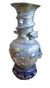 Ornate brass vase with sculptural fish design | eBay