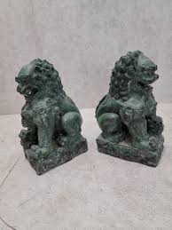 Antique Fengshui Chinese Bronze Guardian Lion Foo Dog Statue ...