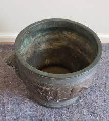 Late 19th Century Chinese Etched Brass Jardiniere With Lion ...