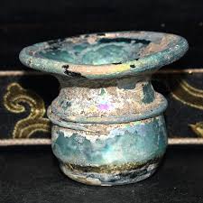 Authentic Ancient Roman Glass Iridescent Pot Container Circa ...