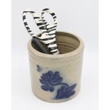 Vintage Farmhouse Salt Glazed Ceramic Pottery Planter | Chairish