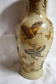 Vintage Chinese Hand Painted Butterflies Satsuma Moriage ...