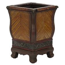 Nearly Natural 18 in. H Brown Decorative Wood Planters (Set of 2) 0521 - The Home Depot