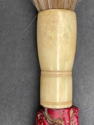 Calligraphy brush, Chinese, vintage, bifurcated red coral ...