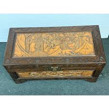 Vintage Chinese Handcarved Camphor Chest | Chairish