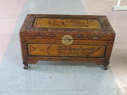 Lot - Small Hand Carved Wooden Chest