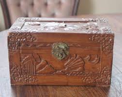 Chinese Carved Wooden Box / Camphor Box - Etsy