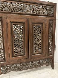 Large Wooden Carved Indian Wall Mirror | eBay