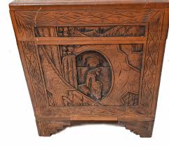 Chinese Camphor Antique Chest Luggage Box Table, 1920 at 1stDibs