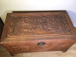 Early 20th Century Chinese Carved Camphor Wood Hope Chest A Story Carved | eBay