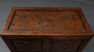 Chest, China, Camphor Wood Richly Carved For Sale at 1stDibs | hand carved chinese wooden chest, camphor wood price