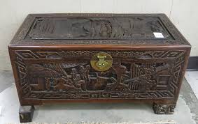 Lot - CARVED CAMPHOR WOOD BLANKET CHEST, Chinese export,