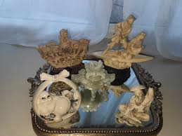 Antique Chinese hand carved statue collection