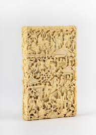 Sold at Auction: Y A late 18th century Chinese carved ivory card case and cover, 4 1/4 in. (10.80 cm.)