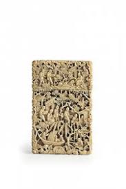 Carved Chinese Ivory Calling Card Case