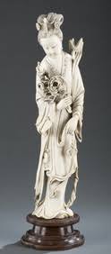 A Chinese Ivory Statue Of A Fairy.