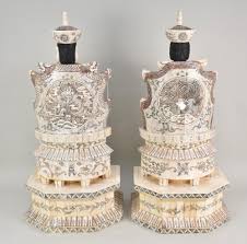 Sold at Auction: Large Chinese Seated Emperor and Empress