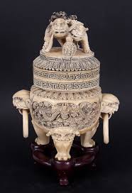 Sold at Auction: Chinese carved ivory lidded ding