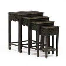 Vintage Set of Four Chinese Carved Nesting Tables (Lot 36 - October Estate AuctionOct 21, 2021, 9:00am)