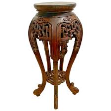 Antique Tall Plant stand French Polynesian Lattice Carved ...