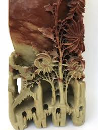 Vintage Chinese Soapstone Carving of a Vase With Mid ...